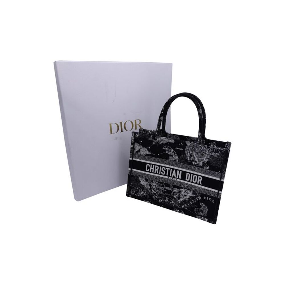 Christian Dior Medium Zodiac Dior Book Tote in Black Canvas - Picture 9 of 9